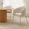 Glam Eetkamerstoel in Schelpdesign van Fluweel - Gouden Poten - Shell image 7