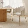Glam Eetkamerstoel in Schelpdesign van Fluweel - Gouden Poten - Shell image 7