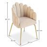 Glam Eetkamerstoel in Schelpdesign van Fluweel - Gouden Poten - Shell image 7
