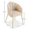 Glam Eetkamerstoel in Schelpdesign van Fluweel - Gouden Poten - Shell image 7