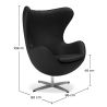 Fauteuil met armleuningen - Bekleed met lakleer - Egg Design - Brave - Eny image 7