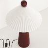 Tafellamp met houten voet en witte cementkap - Ambiana image 7