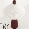 Tafellamp met houten voet en witte cementkap - Ambiana image 7
