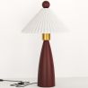 Tafellamp met houten voet en witte cementkap - Ambiana image 7
