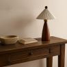 Tafellamp met houten voet en witte cementkap - Ambiana image 7