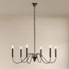 Hanglamp van metaal kroonluchterstijl matzwart – 6 armen - Lumella image 7