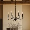 Hanglamp van metaal kroonluchterstijl matzwart – 6 armen - Lumella image 7