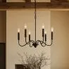Hanglamp van metaal kroonluchterstijl matzwart – 6 armen - Lumella image 7