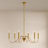 Gouden hanglamp met 6 armen – Moderne kroonluchterstijl van metaal - Vintessa image 7