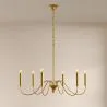 Gouden hanglamp met 6 armen – Moderne kroonluchterstijl van metaal - Vintessa image 7
