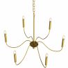 Gouden hanglamp met 6 armen – Moderne kroonluchterstijl van metaal - Vintessa image 7