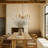 Gouden hanglamp met 6 armen – Moderne kroonluchterstijl van metaal - Vintessa image 7