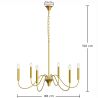 Gouden hanglamp met 6 armen – Moderne kroonluchterstijl van metaal - Vintessa image 7