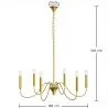 Gouden hanglamp met 6 armen – Moderne kroonluchterstijl van metaal - Vintessa image 7