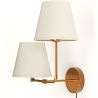 Gouden wandlamp met kabel en twee kappen - Bretaña image 7