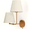 Gouden wandlamp met kabel en twee kappen - Bretaña image 7