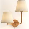 Gouden wandlamp met kabel en twee kappen - Bretaña image 7