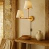 Gouden wandlamp met kabel en twee kappen - Bretaña image 7