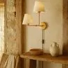 Gouden wandlamp met kabel en twee kappen - Bretaña image 7