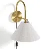 Vintage Gouden Wandlamp met Stekker en Schakelaar - Boly image 7