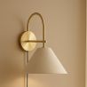 Vintage Gouden Wandlamp met Stekker en Schakelaar - Boly image 7