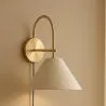Vintage Gouden Wandlamp met Stekker en Schakelaar - Boly image 7