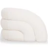 Moderne Fauteuil Bekleed Met Crème Wit Boucléstof – Gebogen En Comfortabel Ontwerp - Gab image 7