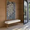 Bank Bekleed Met Fluwelen Stof Met Gouden Metalen Frame - Vovi image 7