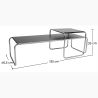 Set van 2 Stapelbare Salontafels - Hout & Staal - Lacky image 7