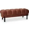 Chesterfield stijl bankje gestoffeerd in fluweel met ijzeren poten - Hamptons image 7