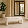 Bank Met Opbergruimte Bekleed In Off-White Bouclé Stof – Moderne Zitplaats Voor Woonkamer En Slaapkamer - Boreta image 7