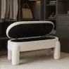 Bank Met Opbergruimte Bekleed In Off-White Bouclé Stof – Moderne Zitplaats Voor Woonkamer En Slaapkamer - Boreta image 7