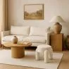 Kruk Bekleed Met Off-White Boucléstof – Moderne Zitplaats Voor Woonkamer En Slaapkamer - Boreta image 7