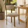 Eetkamerstoel Chenille gestoffeerd - Eiken effect poten - Ergonomisch en modern ontwerp - Okare image 7