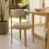 Eetkamerstoel Chenille gestoffeerd - Eiken effect poten - Ergonomisch en modern ontwerp - Okare image 7