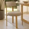 Eetkamerstoel Chenille gestoffeerd - Eiken effect poten - Ergonomisch en modern ontwerp - Okare image 7