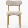 Eetkamerstoel Chenille gestoffeerd - Eiken effect poten - Ergonomisch en modern ontwerp - Okare image 7