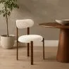 Eetkamerstoel gestoffeerd in Chenille – Donker hout-effect poten – Ergonomisch en modern ontwerp – Okare image 7