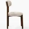 Eetkamerstoel gestoffeerd in Chenille – Donker hout-effect poten – Ergonomisch en modern ontwerp – Okare image 7