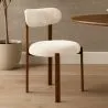 Eetkamerstoel gestoffeerd in Chenille – Donker hout-effect poten – Ergonomisch en modern ontwerp – Okare image 7