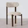 Eetkamerstoel gestoffeerd in Chenille – Donker hout-effect poten – Ergonomisch en modern ontwerp – Okare image 7