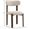Eetkamerstoel gestoffeerd in Chenille – Donker hout-effect poten – Ergonomisch en modern ontwerp – Okare image 7