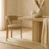 Woonkamer fauteuil met armleuningen bekleed met Chenille – Eikenhouten-effect poten – Ergonomisch en modern ontwerp – Okare image 7