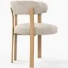 Woonkamer fauteuil met armleuningen bekleed met Chenille – Eikenhouten-effect poten – Ergonomisch en modern ontwerp – Okare image 7
