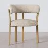 Woonkamer fauteuil met armleuningen bekleed met Chenille – Eikenhouten-effect poten – Ergonomisch en modern ontwerp – Okare image 7