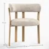 Woonkamer fauteuil met armleuningen bekleed met Chenille – Eikenhouten-effect poten – Ergonomisch en modern ontwerp – Okare image 7