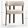Woonkamer fauteuil met armleuningen bekleed met Chenille – Donker hout-effect poten – Ergonomisch en modern ontwerp – Okare image 7