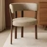 Woonkamer fauteuil met armleuningen bekleed met Chenille – Donker hout-effect poten – Ergonomisch en modern ontwerp – Okare image 7