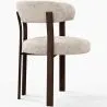 Woonkamer fauteuil met armleuningen bekleed met Chenille – Donker hout-effect poten – Ergonomisch en modern ontwerp – Okare image 7