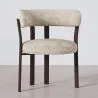 Woonkamer fauteuil met armleuningen bekleed met Chenille – Donker hout-effect poten – Ergonomisch en modern ontwerp – Okare image 7